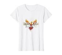 Im Broken: da Rotto a Bella Phoenix Rising Art Maglietta, Donna, Bianco, M