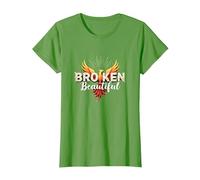 Im Broken: da Rotto a Bella Phoenix Rising Art Maglietta, Donna, Erba, XL