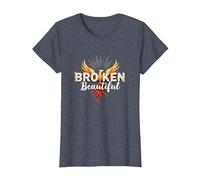 Im Broken: da Rotto a Bella Phoenix Rising Art Maglietta, Donna, Pervinca, XXL