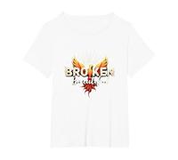 Im Broken: da Rotto a Bella Phoenix Rising Art Maglietta, Donna Plus-Size, Bianco, 1X