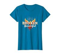 Im Broken: da Rotto a Bella Phoenix Rising Art Maglietta, Donna, Zaffiro, XS