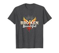 Im Broken: da Rotto a Bella Phoenix Rising Art Maglietta, Uomo, Grigio Scuro, XXL