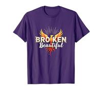 Im Broken: da Rotto a Bella Phoenix Rising Art Maglietta, Uomo, Viola, L