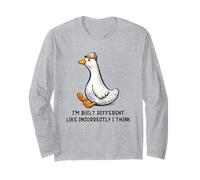 I'm Built Different Funny Duck Meme Goose Wearing cap Humor Maglia a Manica
