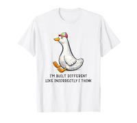 I'm Built Different Funny Duck Meme Goose Wearing cap Humor Maglietta