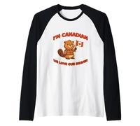 I'm Canadian We Love Our Beaver Funny Canadian Pride Maglia con Maniche Raglan