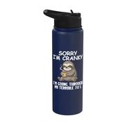 I'm Cranky I'm Going Through My Terrible 70's Funny Sloth Stainless Steel Insulated Water Bottle