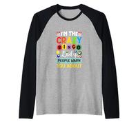 I'm Crazy Bingo Lady Divertente Giocatore di Bingo Mamma Nonna Donne Maglia con Maniche Raglan