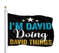 I'M David Doing David Things Bandiera Da Cortile 90X150Cm Doppia Faccia Con Occhielli Bandiera Da Esterno Banner Per Parete Soggiorno Interni