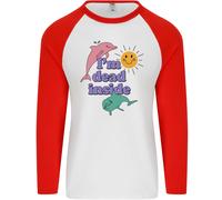 I'M Dead Inside Delfini Sunrise Uomo L/S Baseball T-Shirt