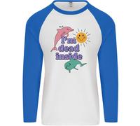 I'M Dead Inside Delfini Sunrise Uomo L/S Baseball T-Shirt