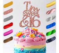 I'M Dolce & 16 Topper Torta di Compleanno Acrilico 3mm Spesso E Classy - 15.2cm