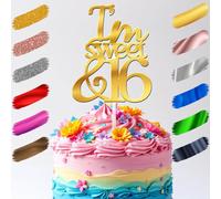 I'M Dolce & 16 Topper Torta di Compleanno Acrilico 3mm Spesso E Classy - 15.2cm