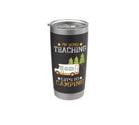 I'm Done Teaching Let's Go Camping Teacher RV Camper Bicchiere termico in acciaio inox doppia parete