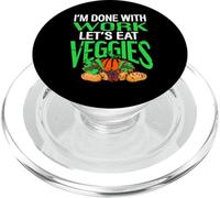 I'm Done With Work Let's Eat VEGGIES - Regalo retrò vegano PopSockets PopGrip per MagSafe