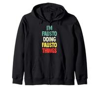 I'm Fausto Doing Fausto Things Fun Nome Personalizzato Fausto Felpa con Cappuccio