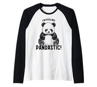 I'm Feeling Pandastic Cute Panda Bear Zoologia Maglia con Maniche Raglan