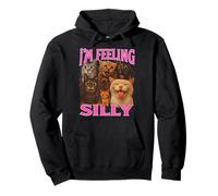 I'm Feeling Silly Cats Cute Vintage Bootleg Hilarous Kitty Felpa con Cappuccio