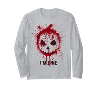 I'm Fine Bloody Shirt Halloween Zucca Blood Splatter Maglia a Manica