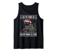 I'm fine everything is fine black cat Christmas brutto maglione Canotta