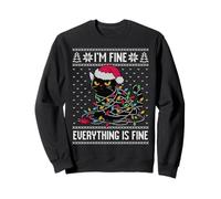 I'm fine everything is fine black cat Christmas brutto maglione Felpa