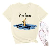 Im Fine Shirt, Im Fine Tshirt, I'm Fine T-Shirt, Im Fine It's Fine Everything is Fine Shirt, Colore: giallo crema., XXL