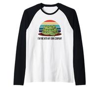 I'm Fine with My Own Company Snake Introverso Retro Tramonto Maglia con Maniche Raglan