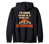 I'm Going Outside If Asked I'm Outstanding Dad Joke Humor Felpa con Cappuccio