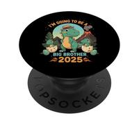 I'm Going To Be A Big Brother 2025 Cute Dinosaur PopSockets PopGrip Adesivo