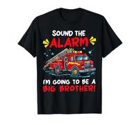 I'm Going To Be A Big Brother Bro Firetruck Toddler Boy Kids Maglietta