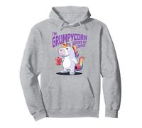I'm GRUMPYCORN Before My Coffee X Unicorno Arrabbiato con caffè Felpa con Cappuccio