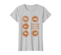 I'm Here for The Big Five Maglietta, Donna, Argento, 3XL