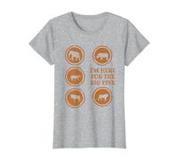 I'm Here for The Big Five Maglietta, Donna, Grigio Melange, 3XL