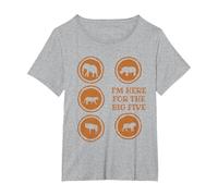I'm Here for The Big Five Maglietta, Donna Plus-Size, Grigio Melange, 2X