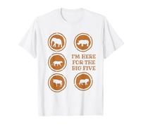 I'm Here for The Big Five Maglietta, Uomo, Bianco, 5XL