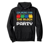 I'm Here for The Block Party Brick Builder Divertente Natale Felpa con Cappuccio