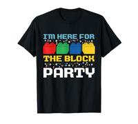 I'm Here for The Block Party Brick Builder Divertente Natale Maglietta