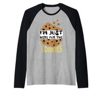 I'm Here for The Cookies - Divertente Costume per Biscotti Natalizi Maglia con Maniche Raglan