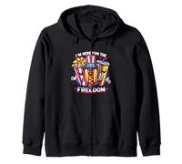I'm Here for the Freedom Funny Patriotic Food Art Felpa con Cappuccio