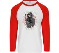 I'M Here per Te Grim Reaper Teschio Diavolo Uomo L/S Baseball T-Shirt