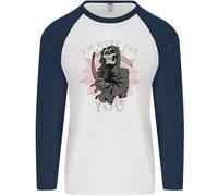 I'M Here per Te Grim Reaper Teschio Diavolo Uomo L/S Baseball T-Shirt