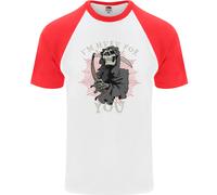 I'M Here per Te Grim Reaper Teschio Diavolo Uomo S/S Baseball T-Shirt