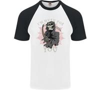 I'M Here per Te Grim Reaper Teschio Diavolo Uomo S/S Baseball T-Shirt