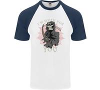 I'M Here per Te Grim Reaper Teschio Diavolo Uomo S/S Baseball T-Shirt