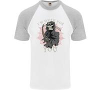 I'M Here per Te Grim Reaper Teschio Diavolo Uomo S/S Baseball T-Shirt