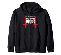 I'm Here To Do The Devil's Work Satana Occult 666 T-Shirt Felpa con Cappuccio