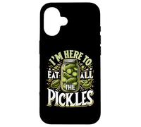 Im Here to Eat all the Pickles Shirt Cetriolo Pickle Jar Custodia per iPhone 16