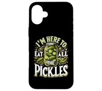 Im Here to Eat all the Pickles Shirt Cetriolo Pickle Jar Custodia per iPhone 16 Plus