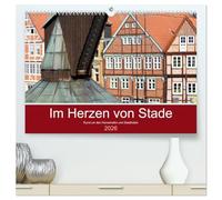 Im Herzen von Stade (hochwertiger Premium Wandkalender 2026 DIN A2 quer), Kunstdruck in Hochglanz: Bilder von Stade rund um den Hansehafen und Stadthafen.