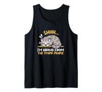 I'm Hiding from The Stupid People Funny Cat Tee Canotta